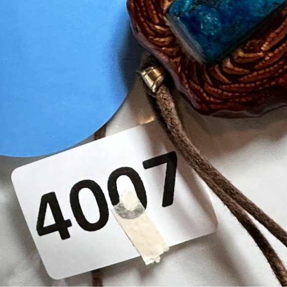 🛍️soldNECKLACE Handcrafted Pinecone pendant center cut heart on cord 4007 B - Picture 14 of 14